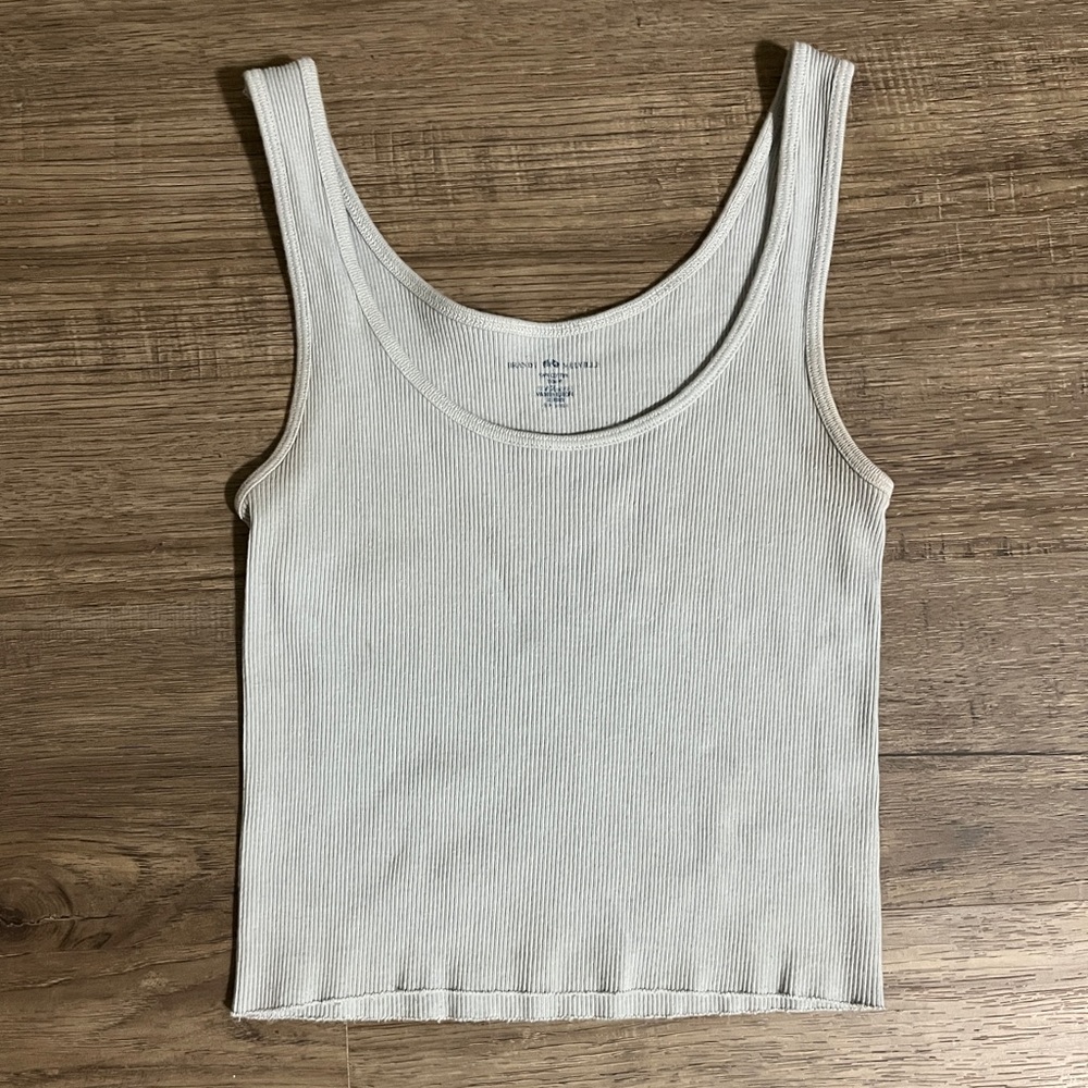 Brandy Melville Baby Blue Ribbed Crop Tank Top